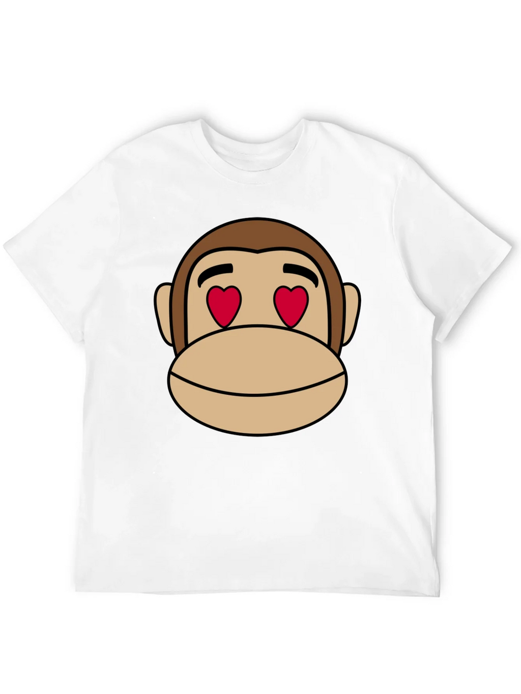 Monkey Face Heart Eyes T-Shirt - Black Cotton product image 11