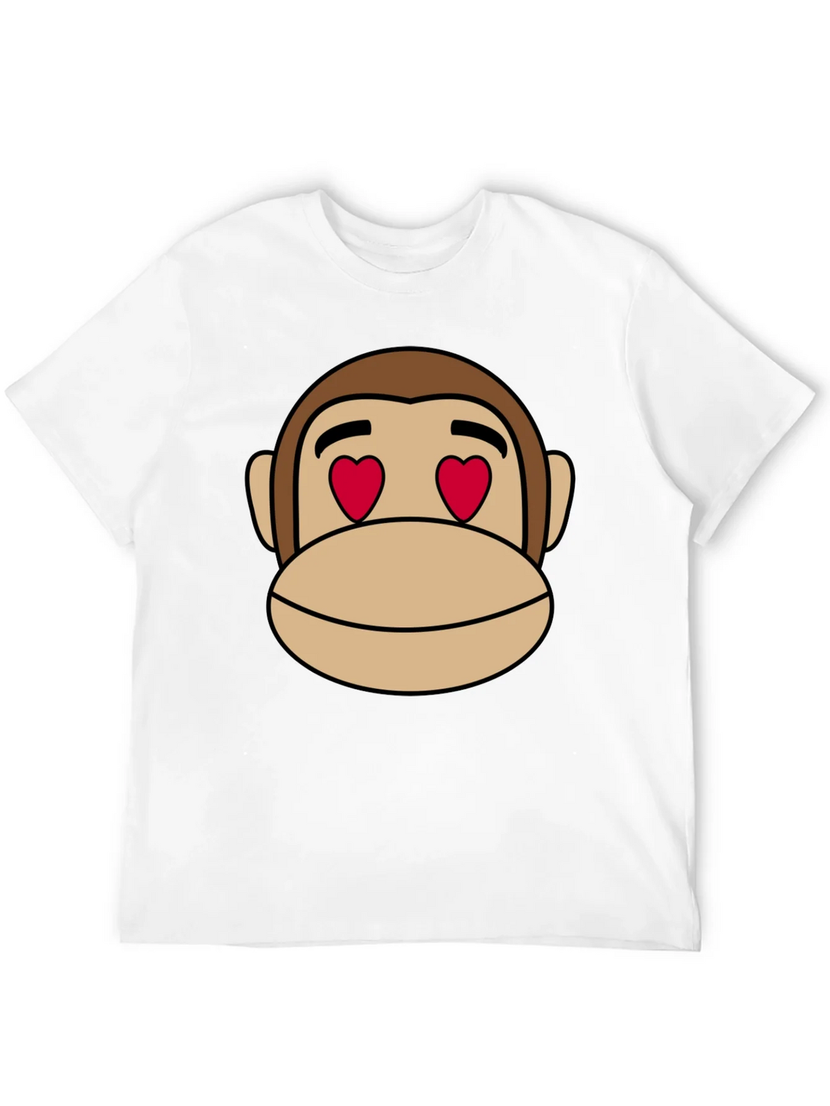 Monkey Face Heart Eyes T-Shirt - Black Cotton product image 11