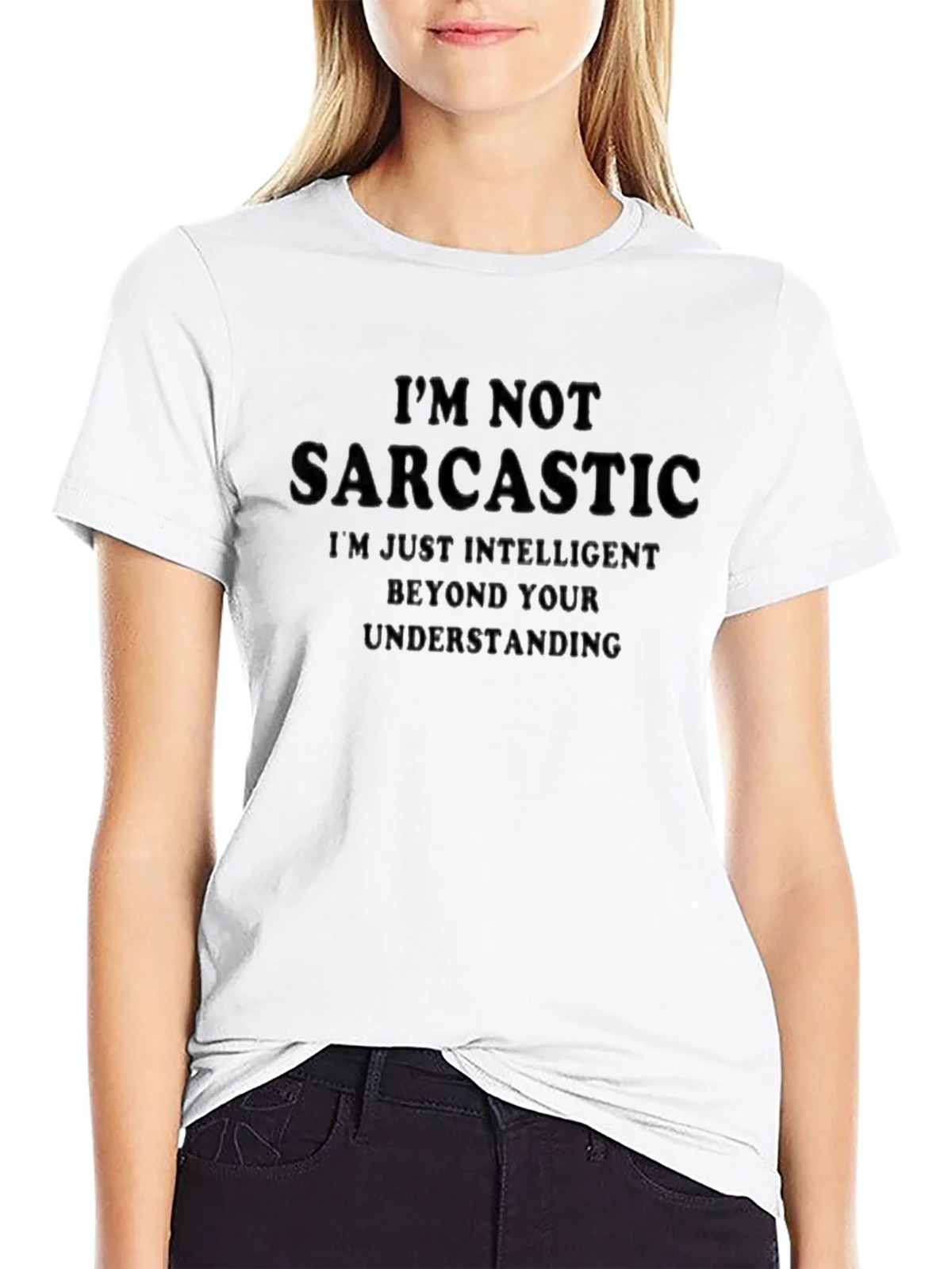 Sarcastic? Black T-Shirt - Funny Saying product image 8