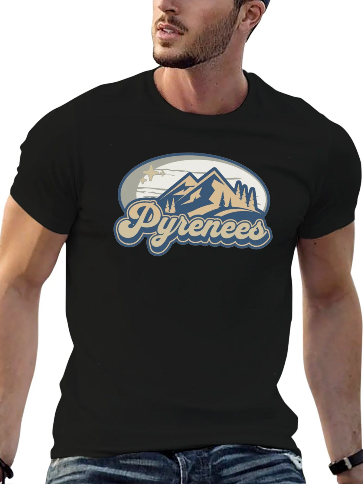 Pyrenees Mountain T-Shirt - Black product image 6