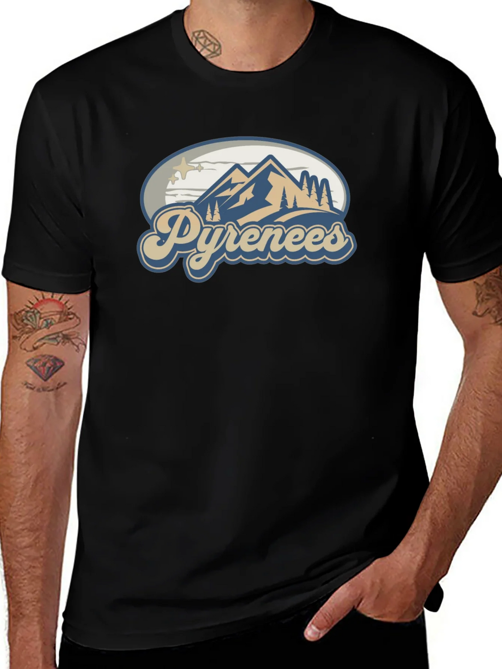 Pyrenees Mountain T-Shirt - Black product image 1