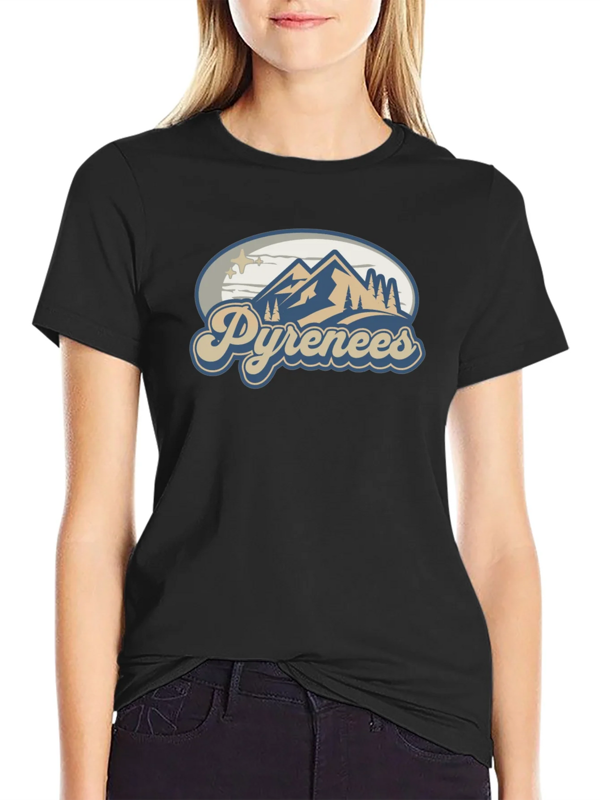 Pyrenees Mountain T-Shirt - Black product image 2