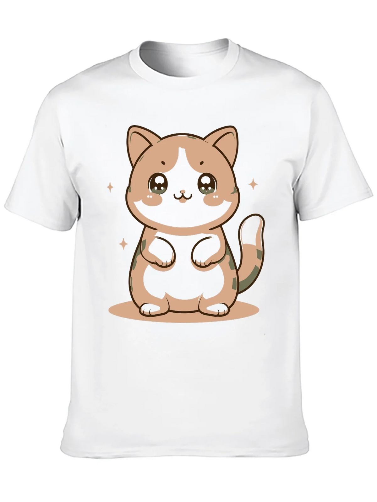 Cute Cat Graphic Print Black T-Shirt product image 9