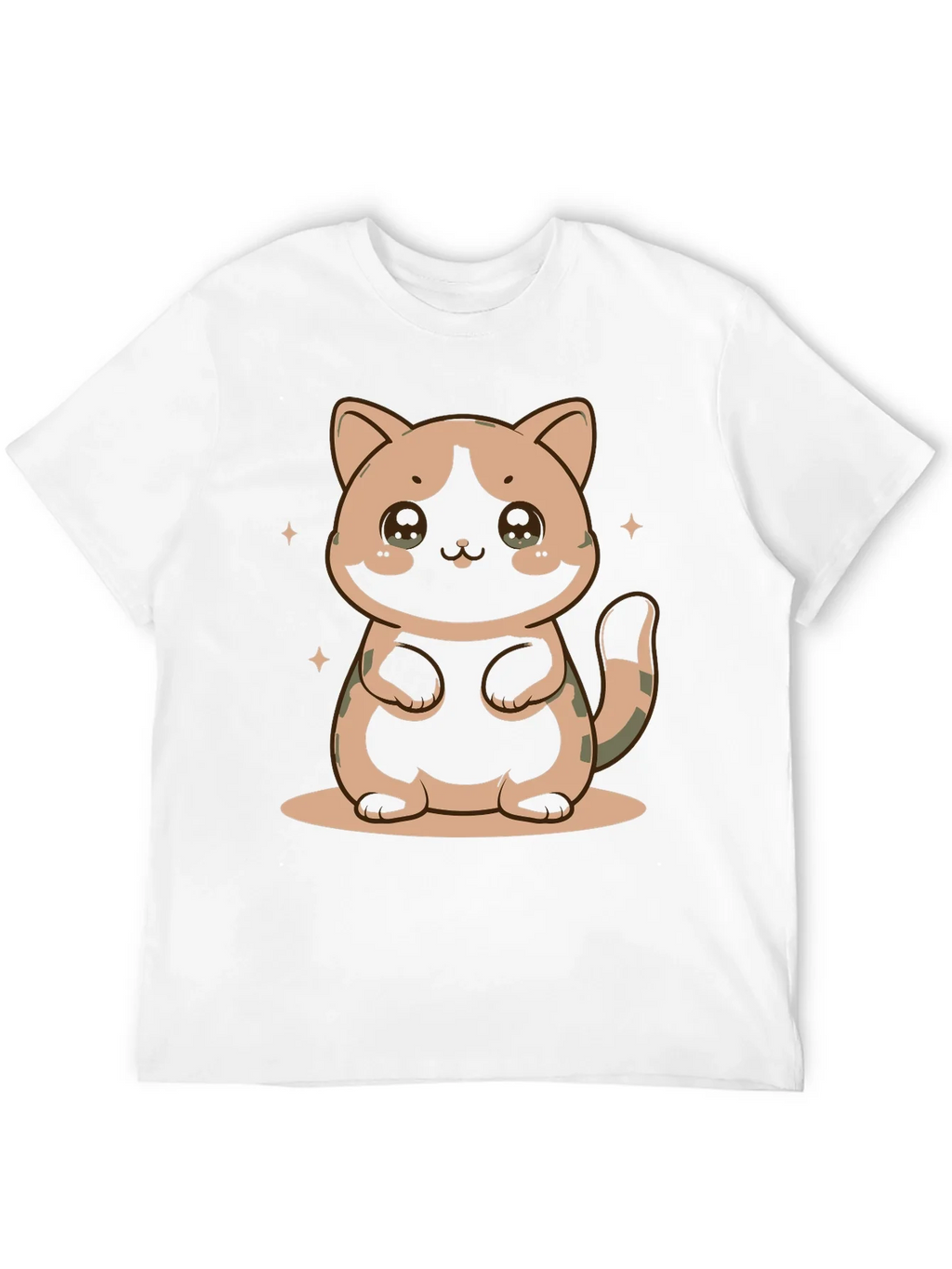 Cute Cat Graphic Print Black T-Shirt product image 11