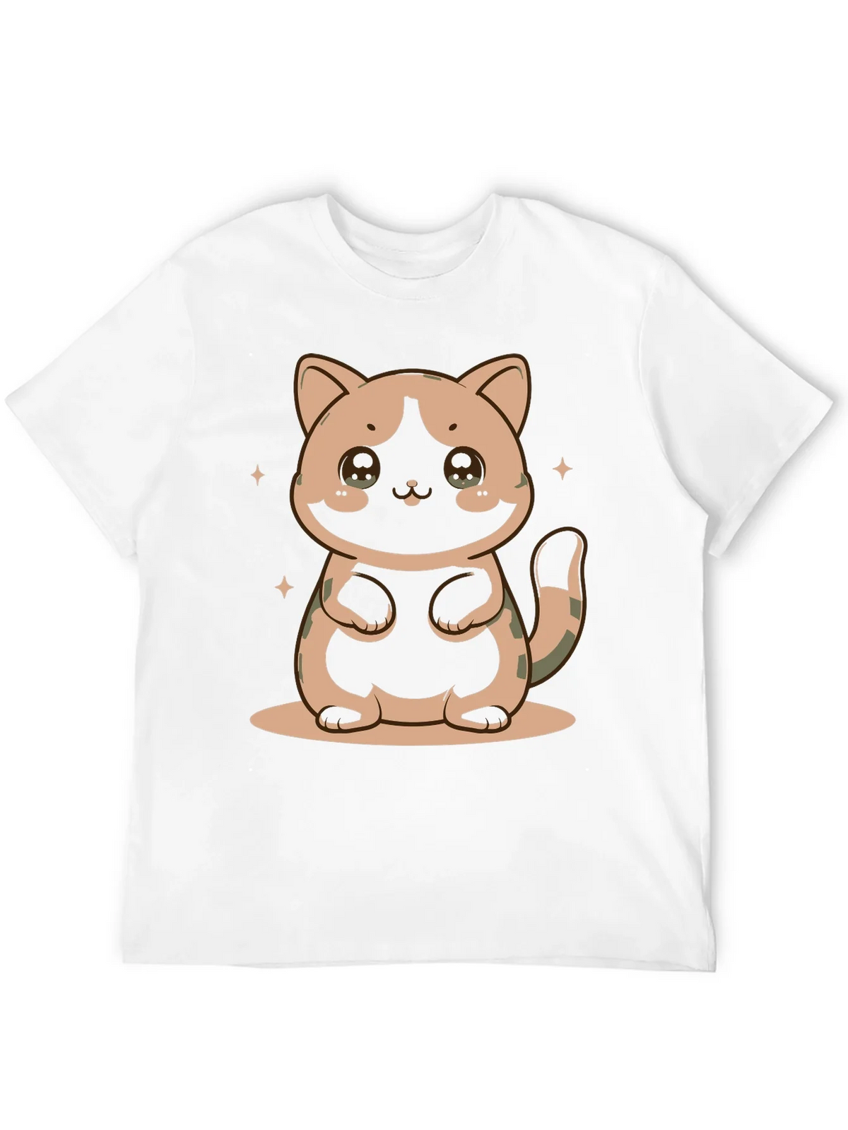 Cute Cat Graphic Print Black T-Shirt product image 11