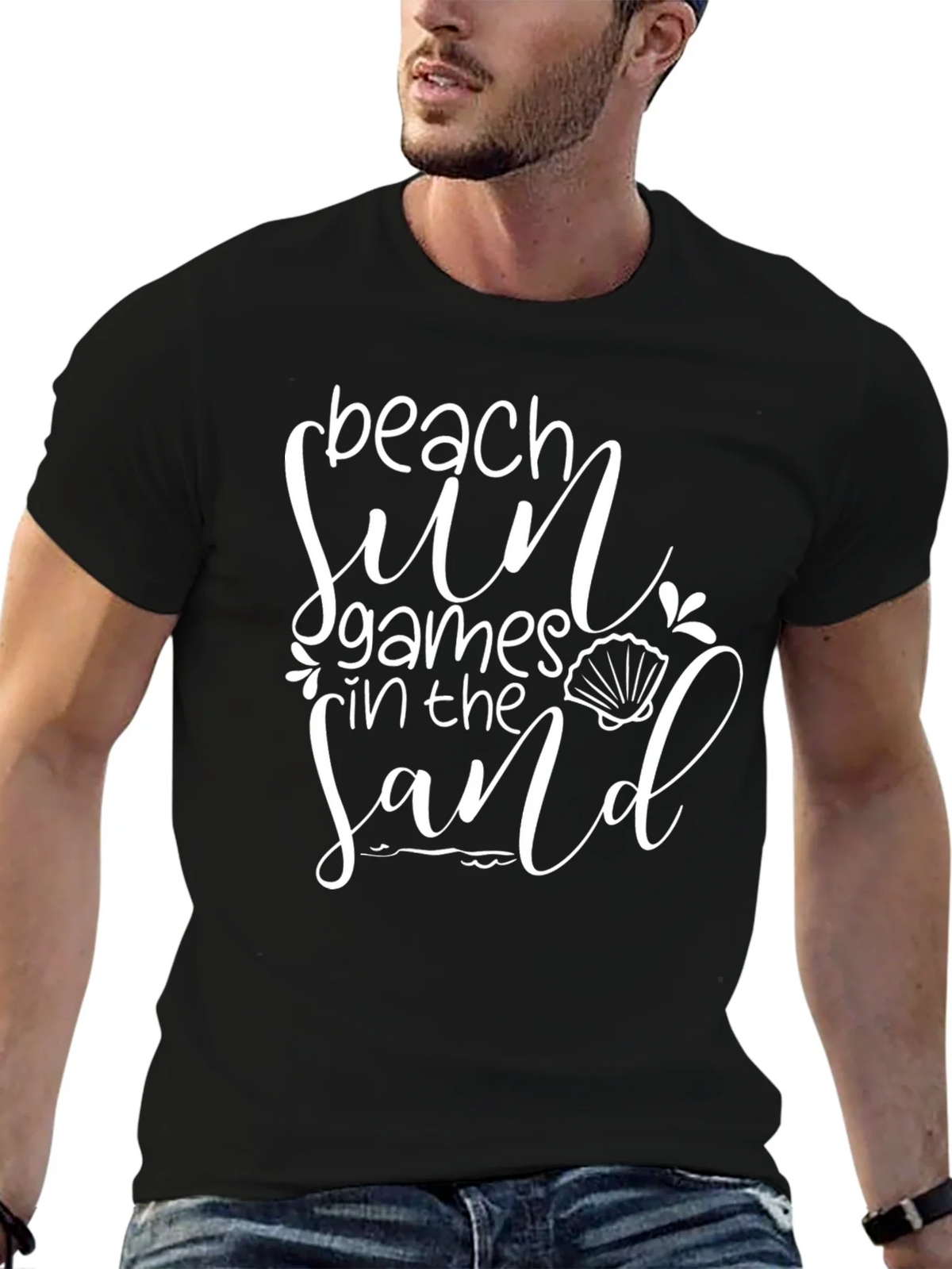 Beach Sun Games in the Sand Black T-Shirt product image 6