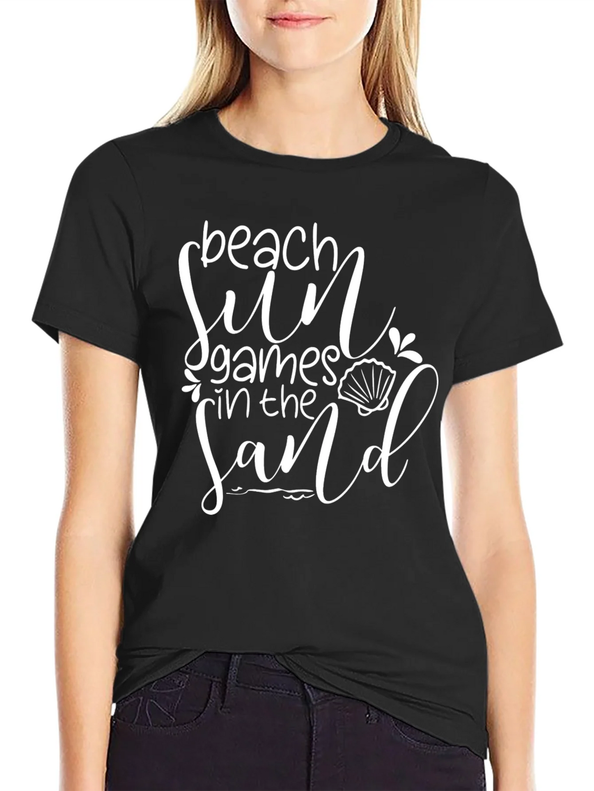 Beach Sun Games in the Sand Black T-Shirt product image 2