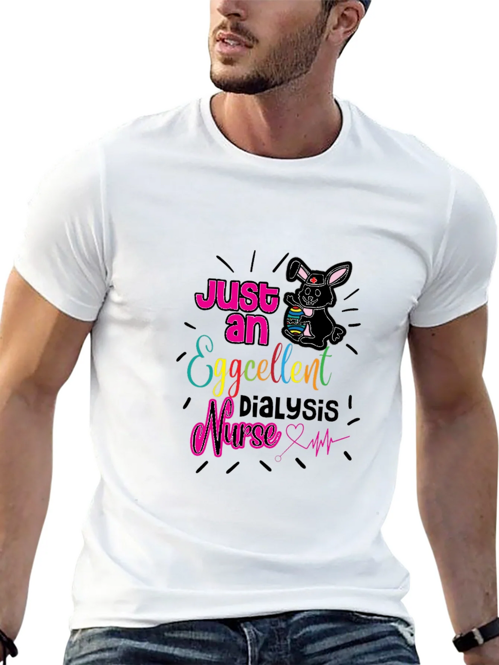 Eggcellent Dialysis Nurse Easter T-Shirt product image 7
