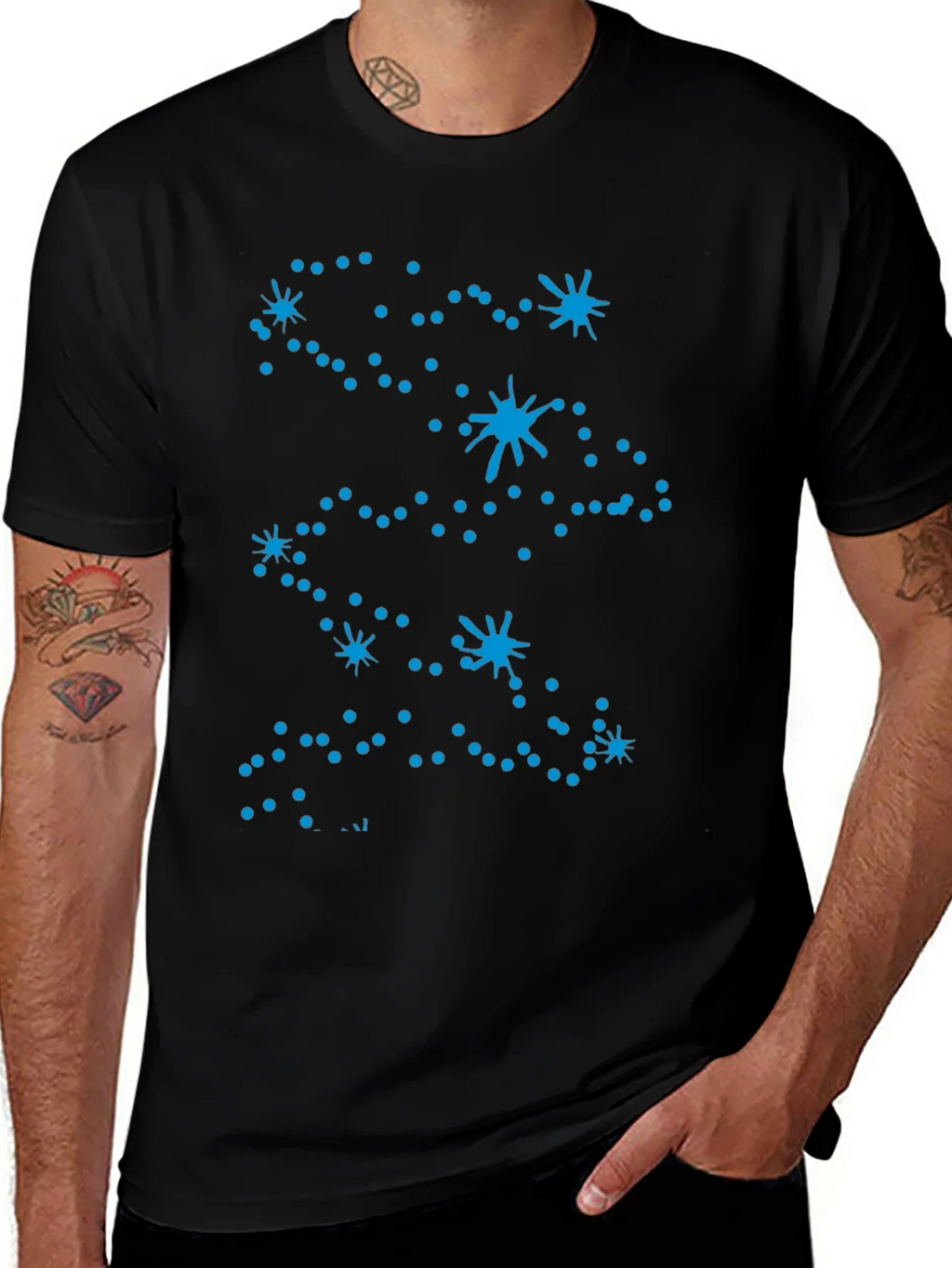 Celestial Constellation Print Black Tee product image 1