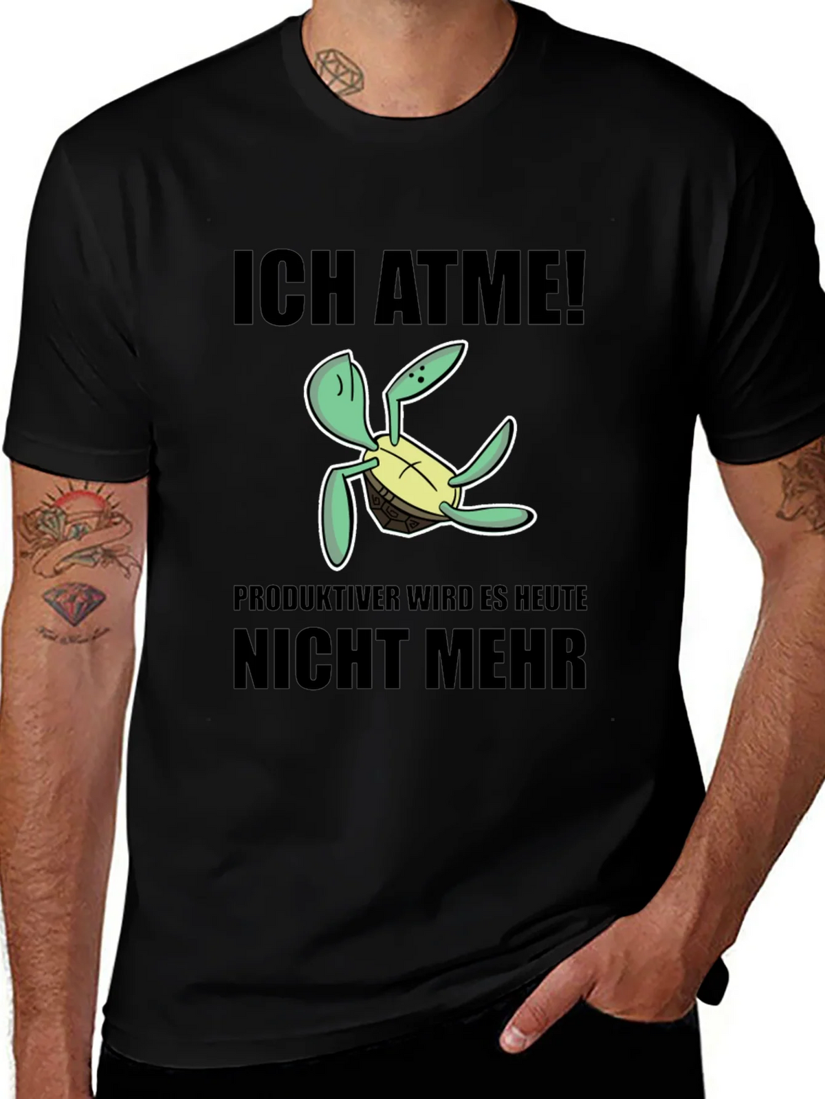 Ich Atme Turtle T-Shirt - Funny German Slogan Tee product image 1