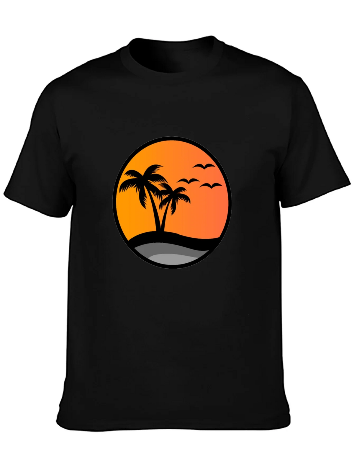 Sunset Palm Tree Graphic Tee - Black product image 3