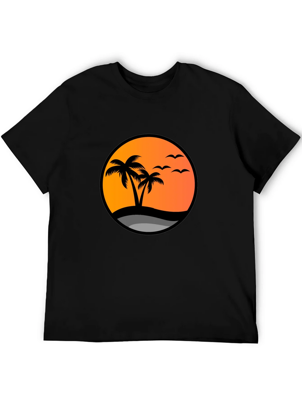 Sunset Palm Tree Graphic Tee - Black product image 5