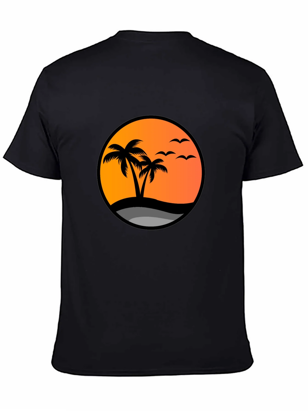 Sunset Palm Tree Graphic Tee - Black product image 4