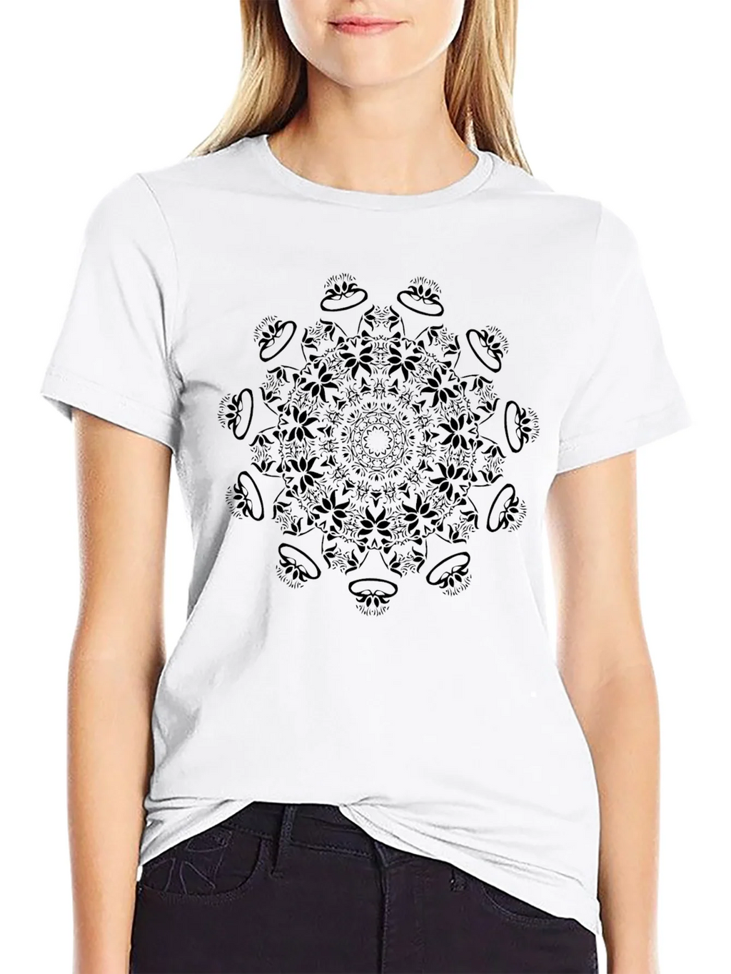 Black Mandala Graphic Tee - Casual Comfort product image 8