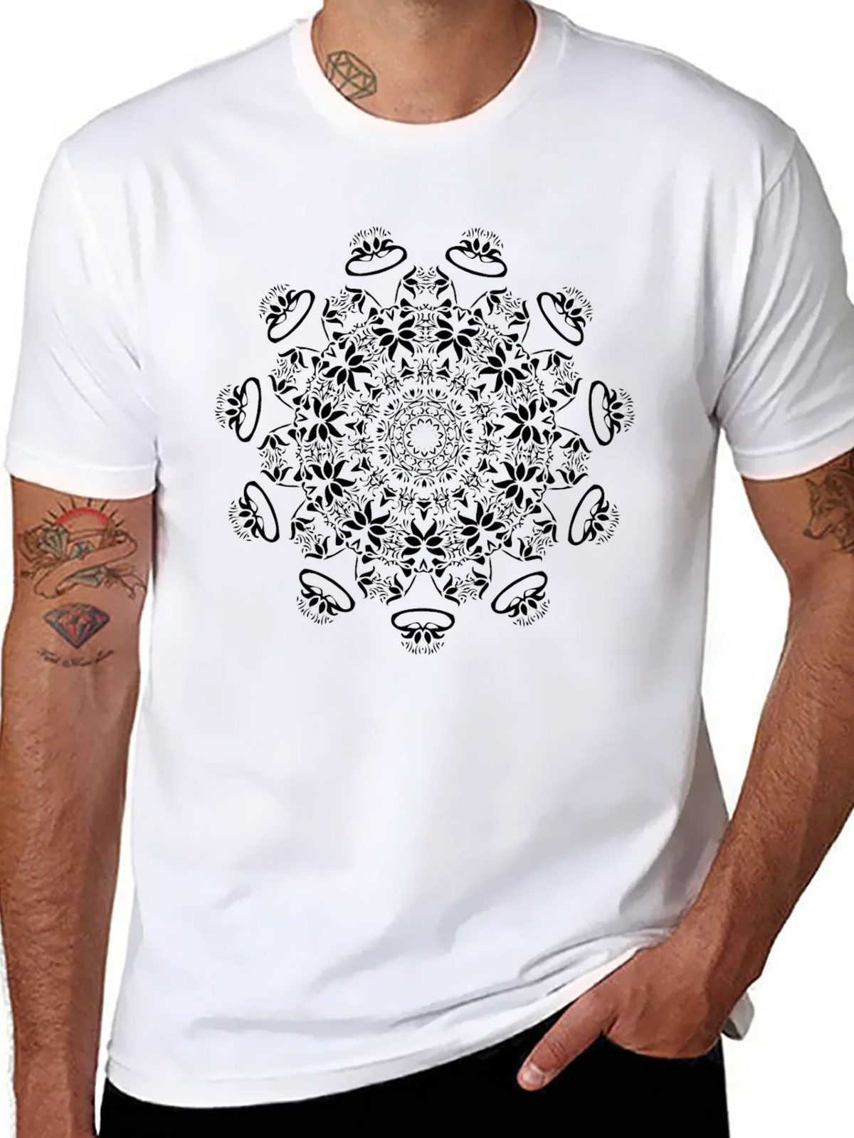 Black Mandala Graphic Tee - Casual Comfort product image 7