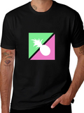 Retro Pineapple Graphic Black T-Shirt product image 1