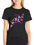 Butterfly Graphic Tee - Pink Floral Design product image 1