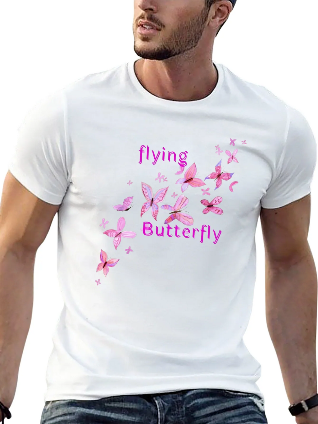 Butterfly Graphic Tee - Pink Floral Design product image 6