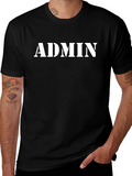 Admin Print Black Crewneck T-Shirt product image 1