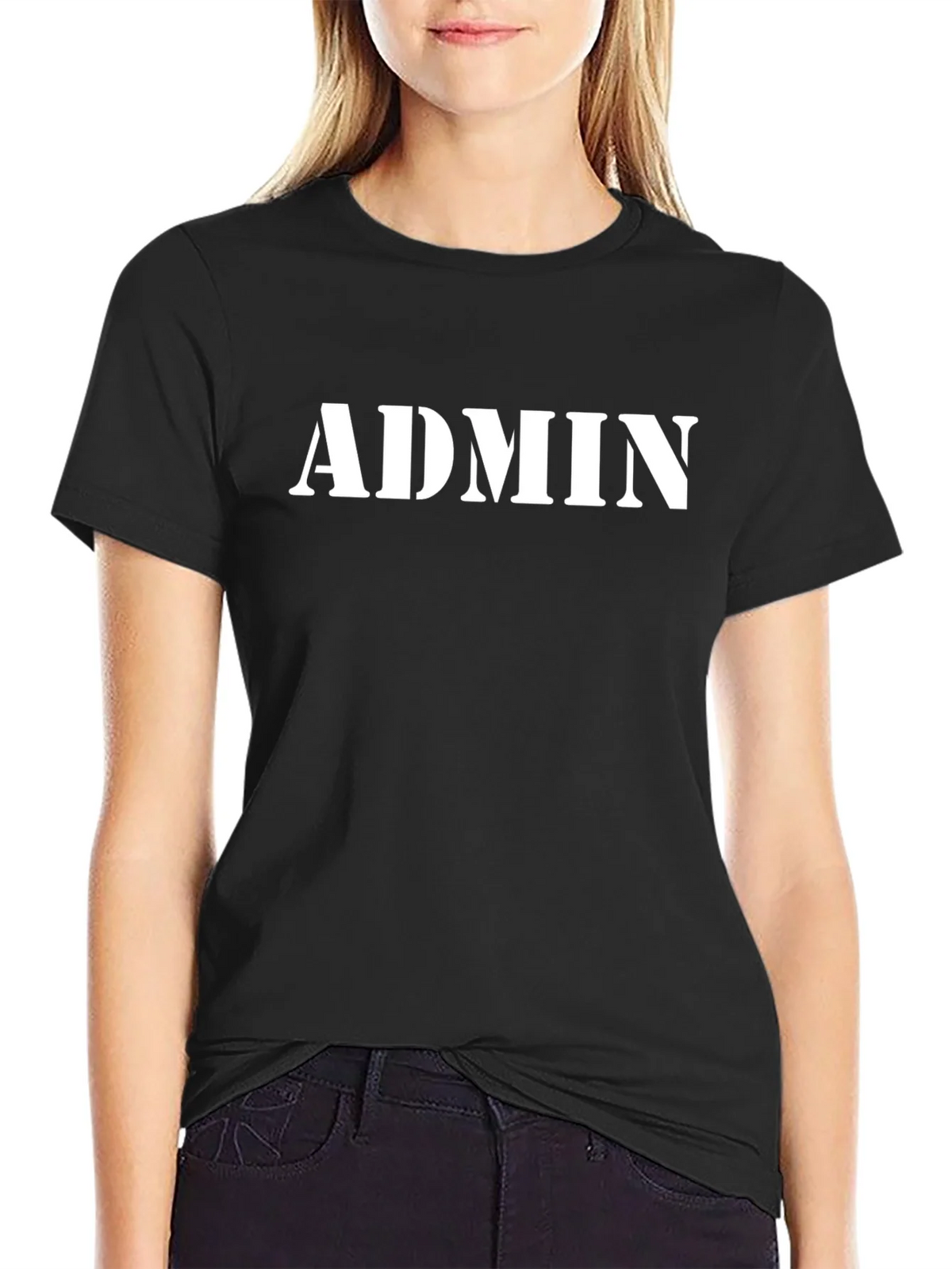 Admin Print Black Crewneck T-Shirt product image 2