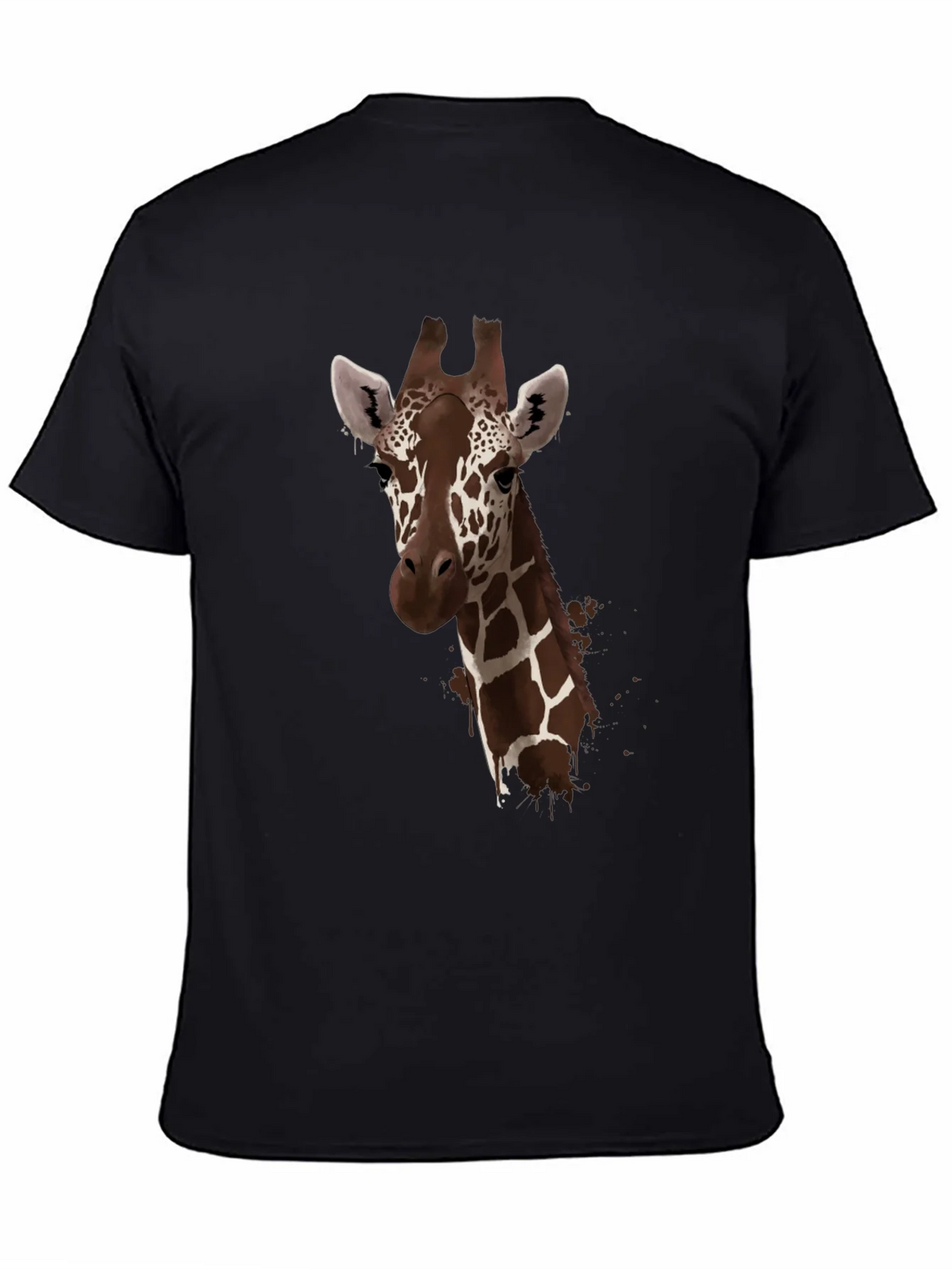 Giraffe Print Black T-Shirt - Stylish Animal Design product image 4