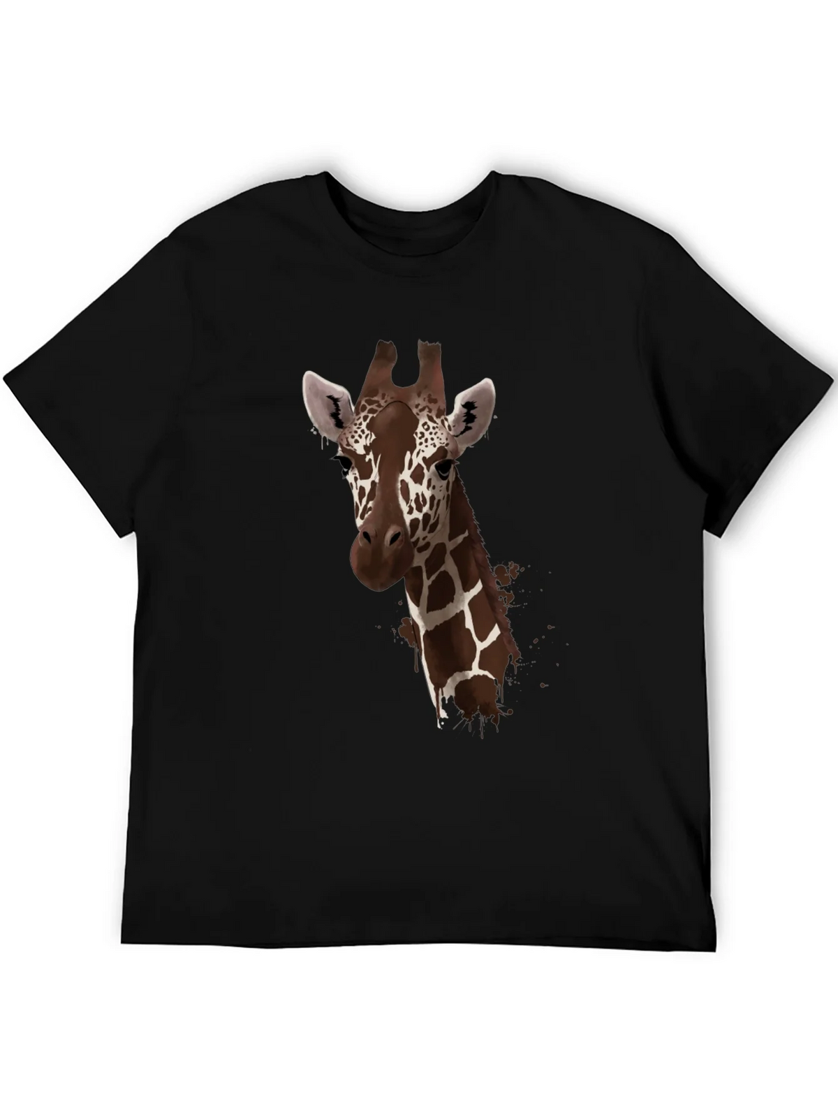 Giraffe Print Black T-Shirt - Stylish Animal Design product image 5