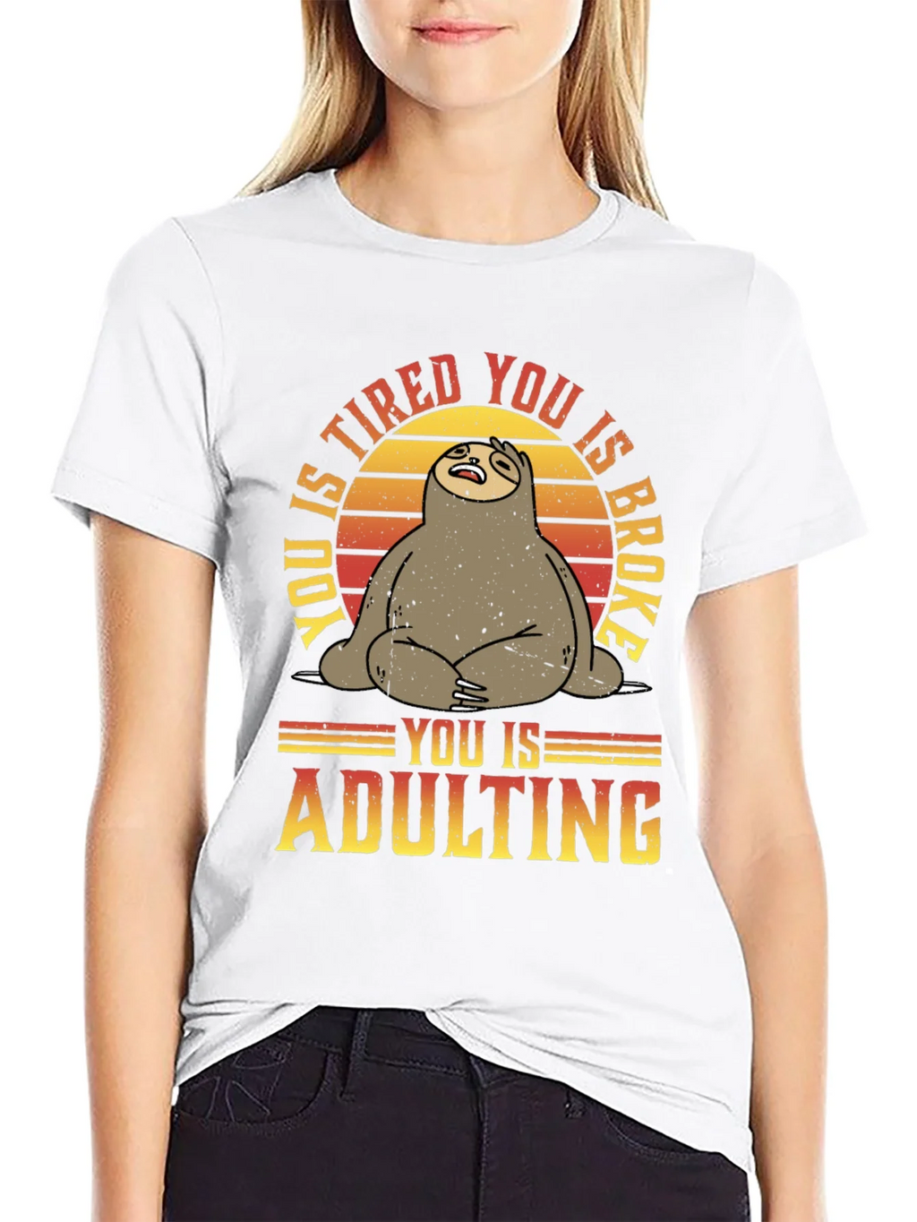 Funny Sloth Adulting Graphic T-Shirt product image 8