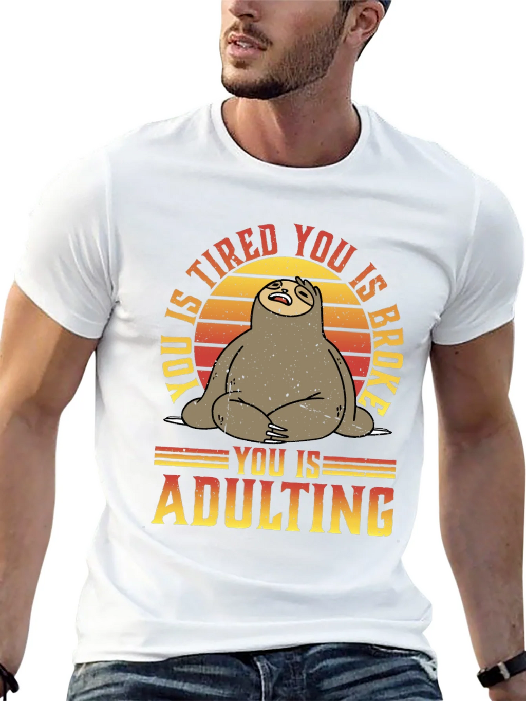 Funny Sloth Adulting Graphic T-Shirt product image 12