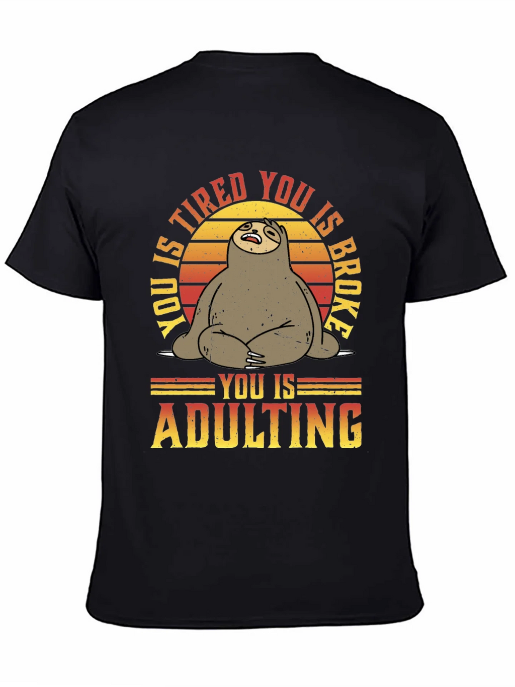 Funny Sloth Adulting Graphic T-Shirt product image 4