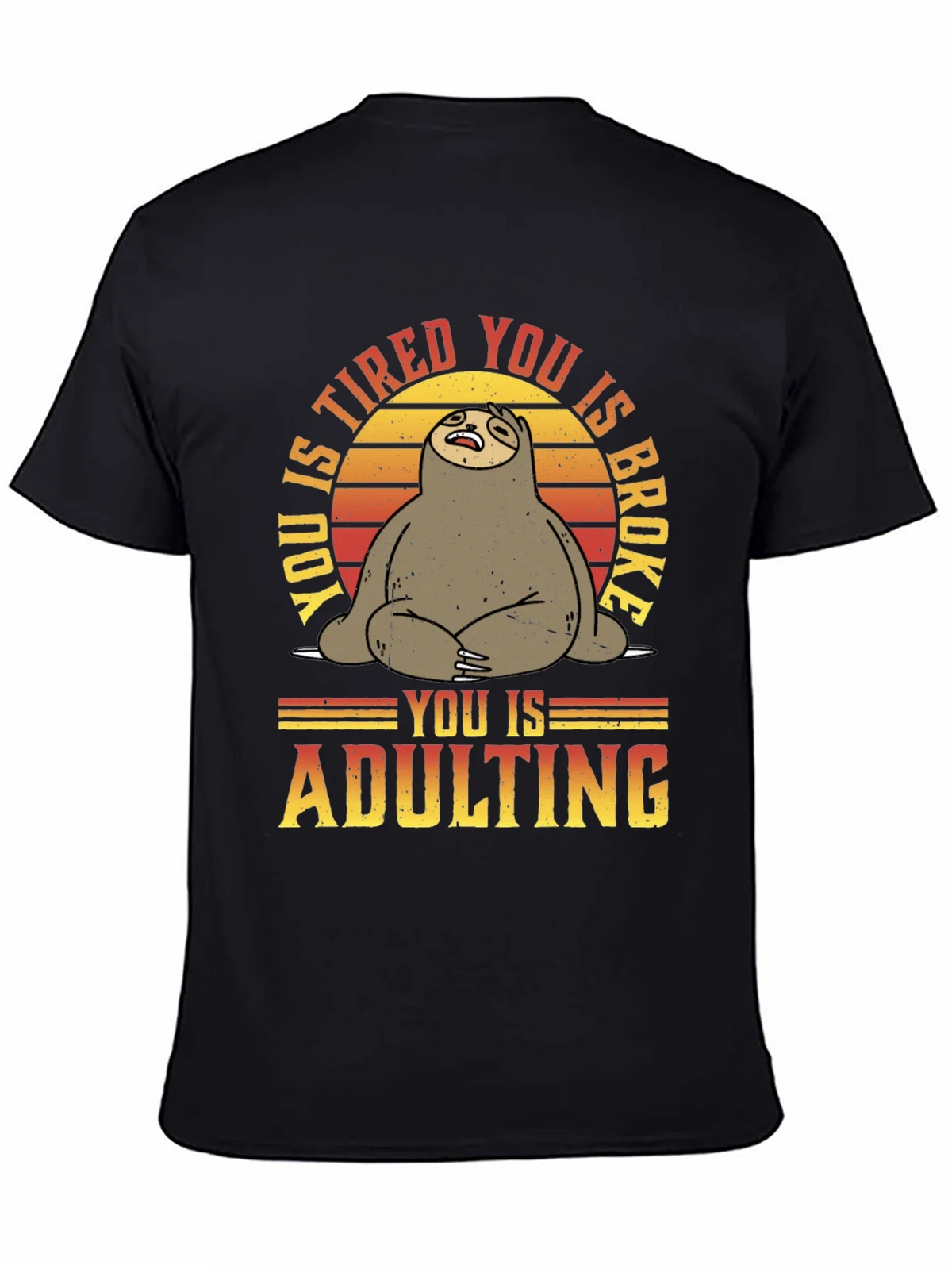 Funny Sloth Adulting Graphic T-Shirt product image 4