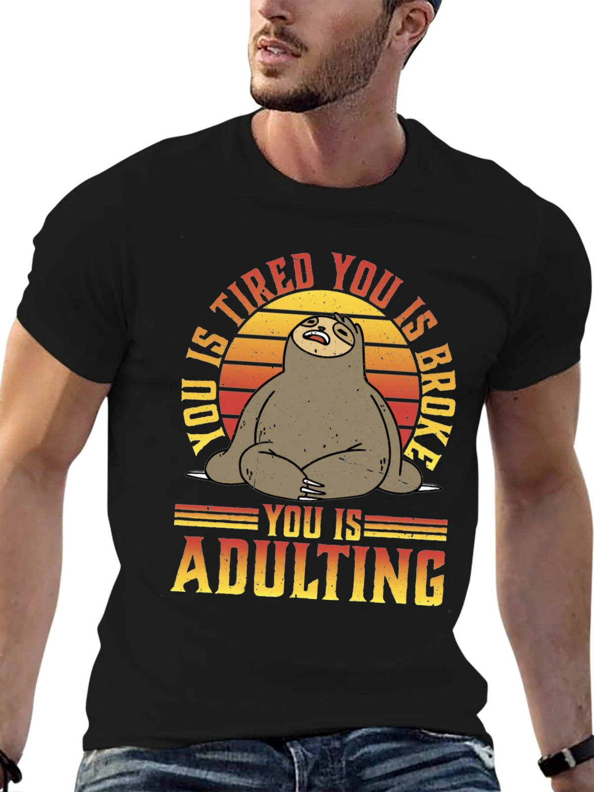 Funny Sloth Adulting Graphic T-Shirt product image 6