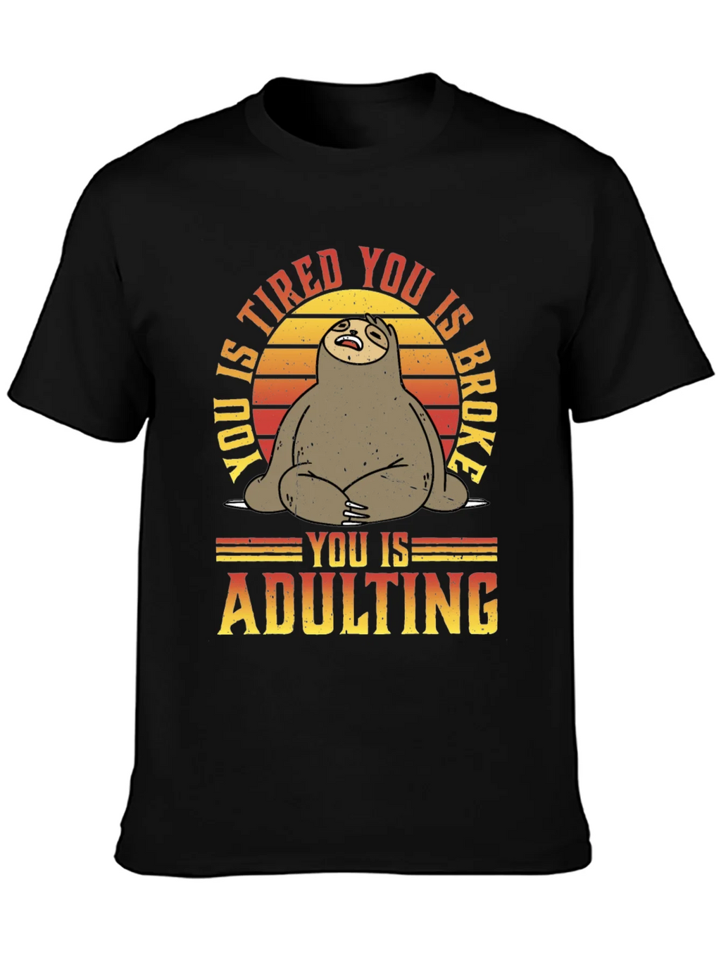 Funny Sloth Adulting Graphic T-Shirt product image 3