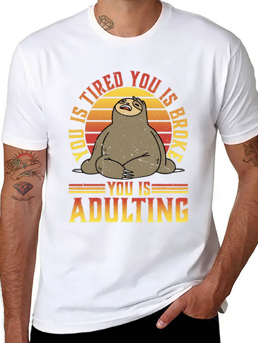 Funny Sloth Adulting Graphic T-Shirt product image 7