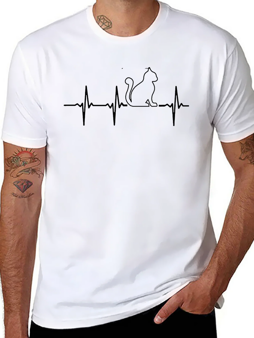 Cat Heartbeat T-Shirt - Purrfect for Lovers product image 7