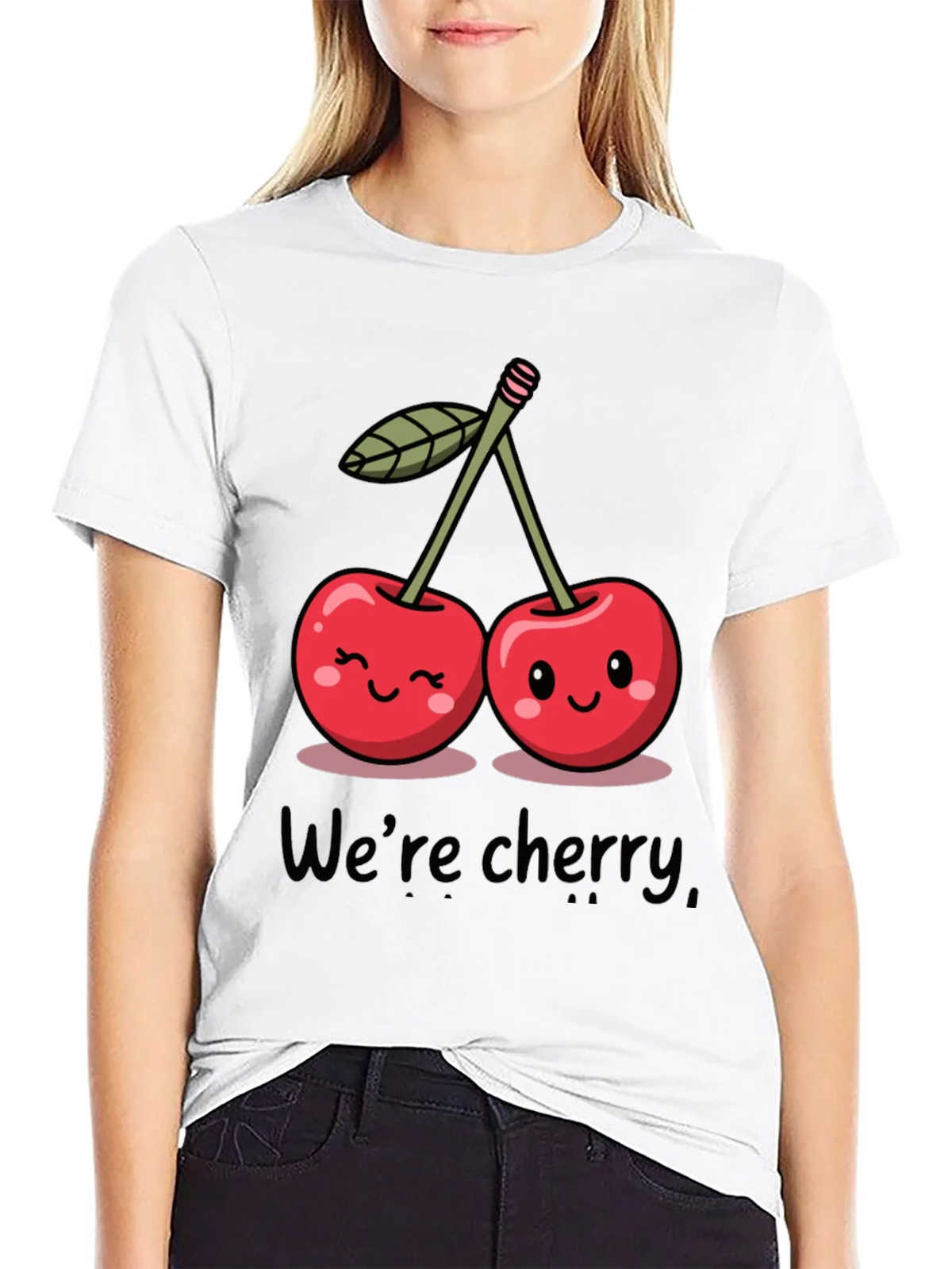 Cute Cherry Graphic T-Shirt - Were product image 1