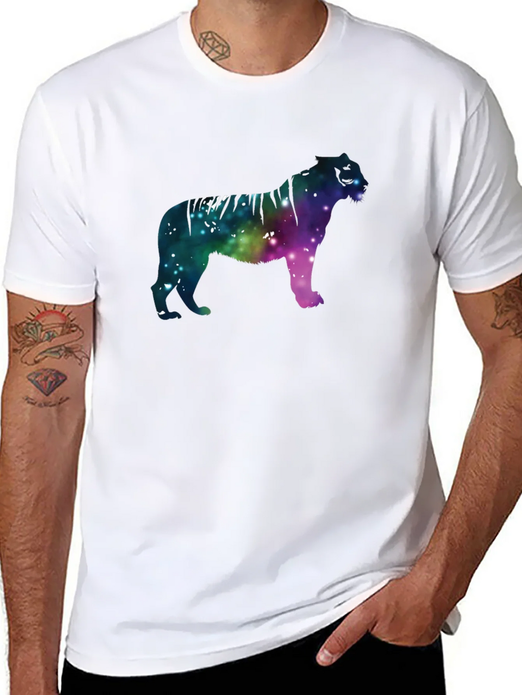 Galaxy Tiger Graphic Black Tee product image 7