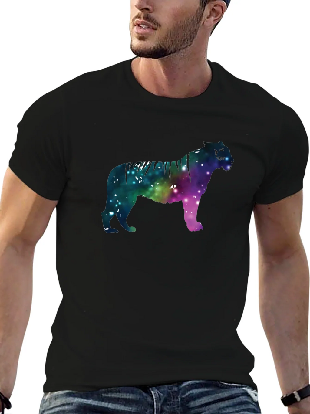 Galaxy Tiger Graphic Black Tee product image 6