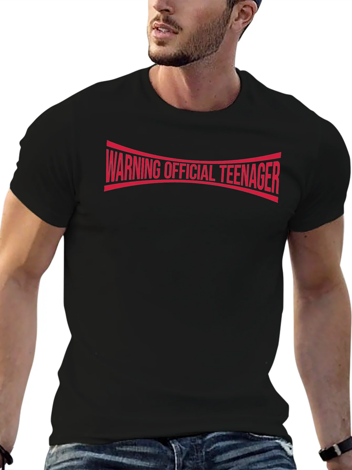 Warning Official Teenager T-Shirt - Black Cotton Tee product image 6