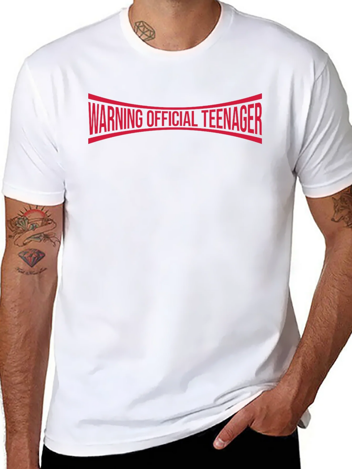 Warning Official Teenager T-Shirt - Black Cotton Tee product image 7