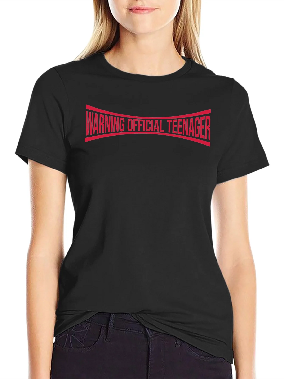 Warning Official Teenager T-Shirt - Black Cotton Tee product image 2