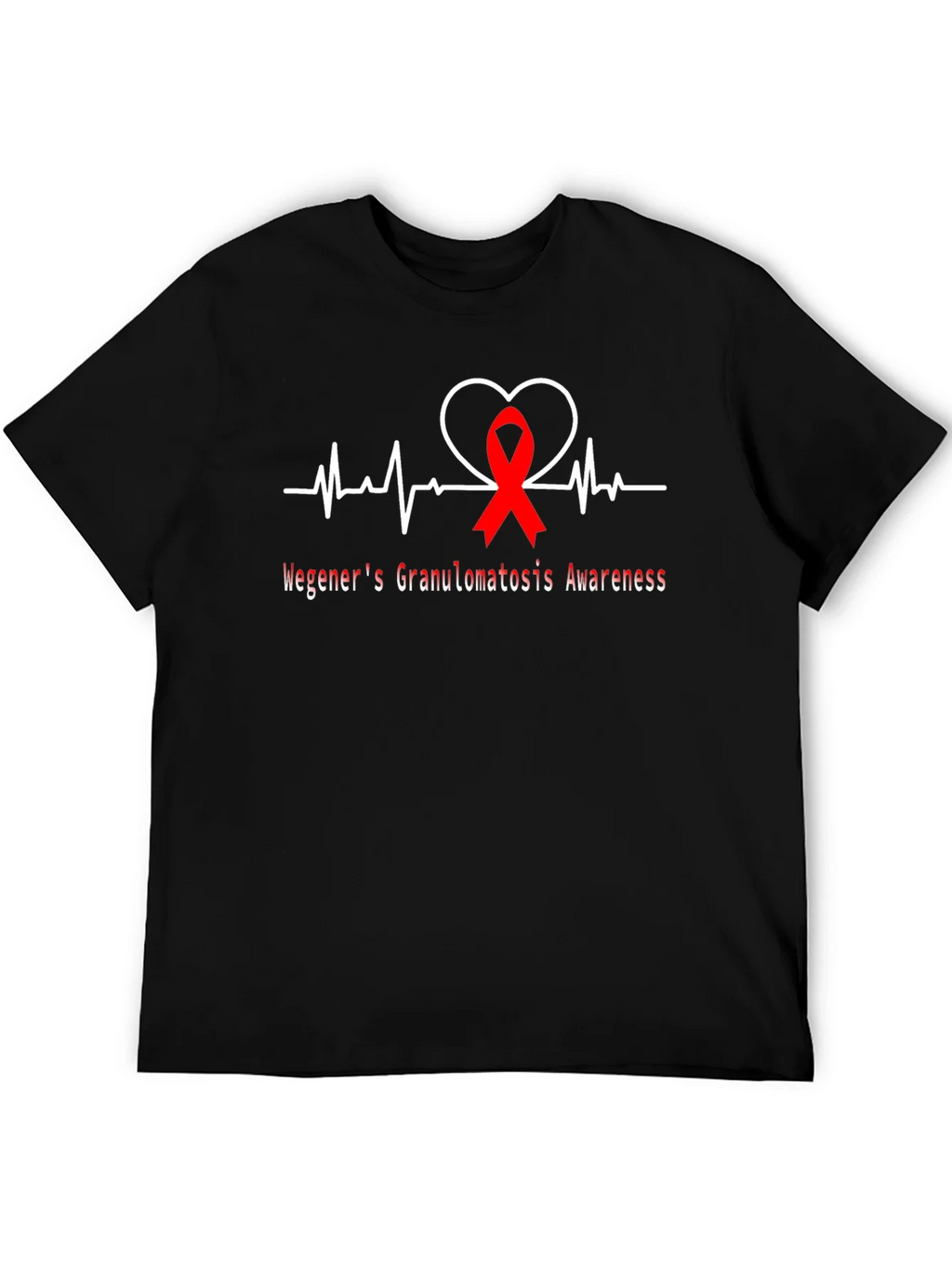 Wegeners Awareness Ribbon Heartbeat T-Shirt product image 5