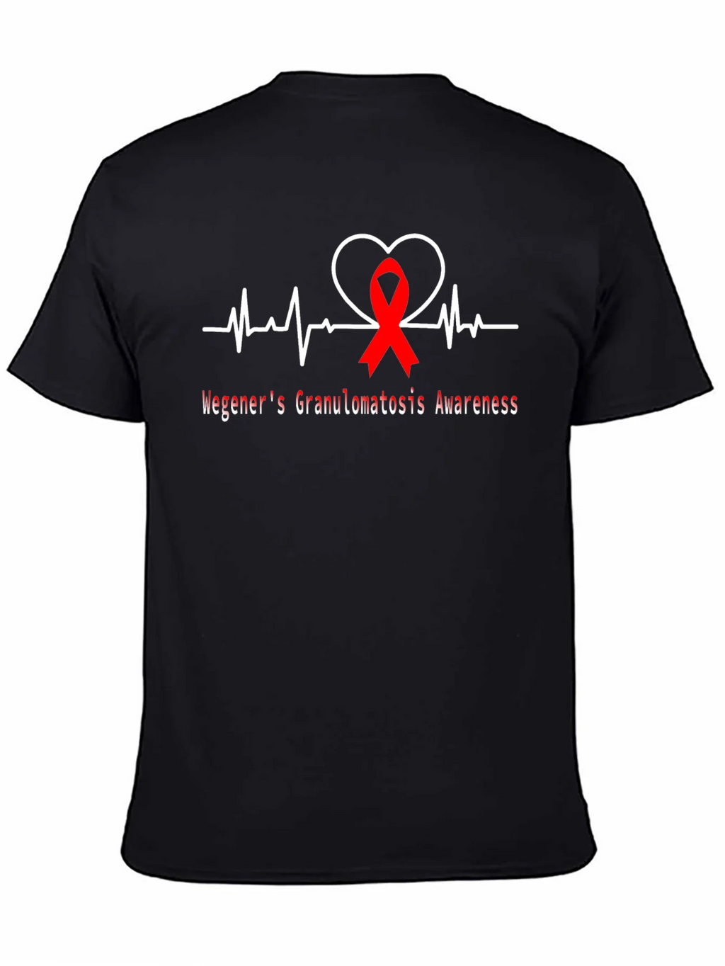 Wegeners Awareness Ribbon Heartbeat T-Shirt product image 4