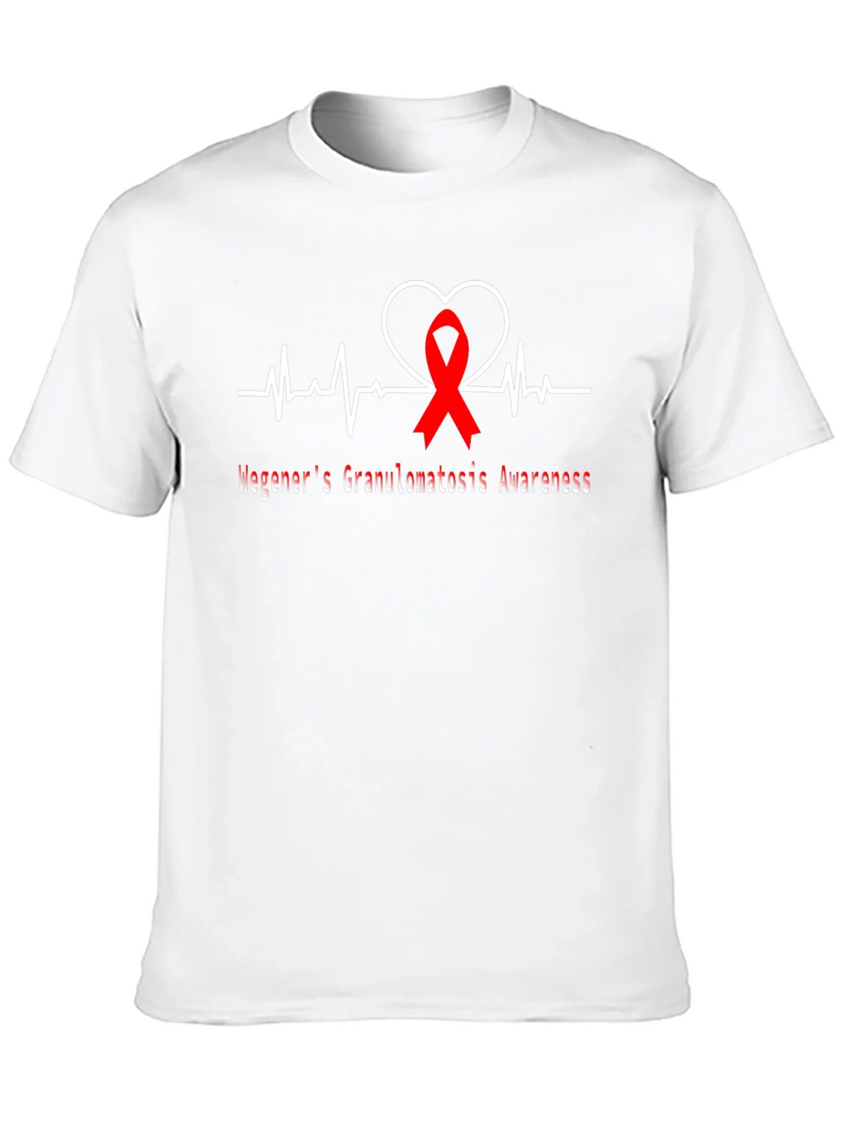 Wegeners Awareness Ribbon Heartbeat T-Shirt product image 9
