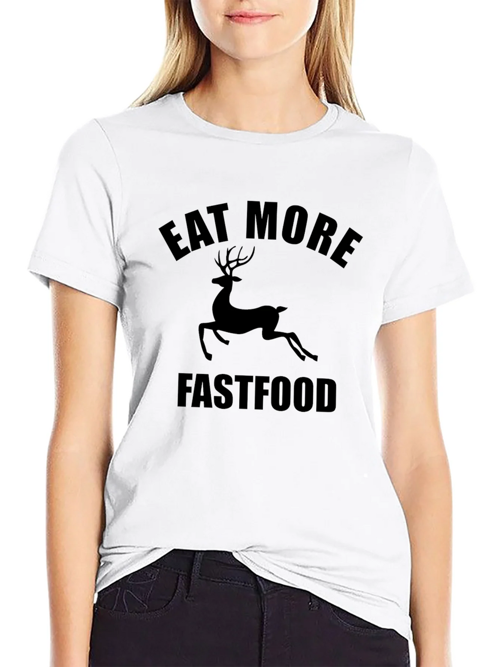 Eat More Fastfood Deer Graphic Tee - Black product image 6