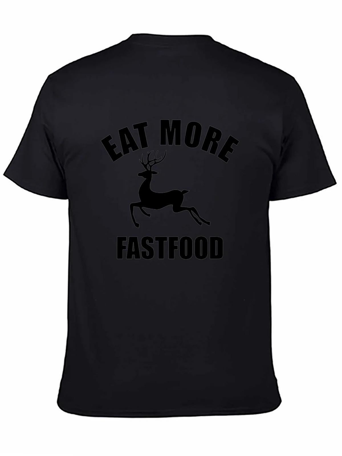 Eat More Fastfood Deer Graphic Tee - Black product image 3