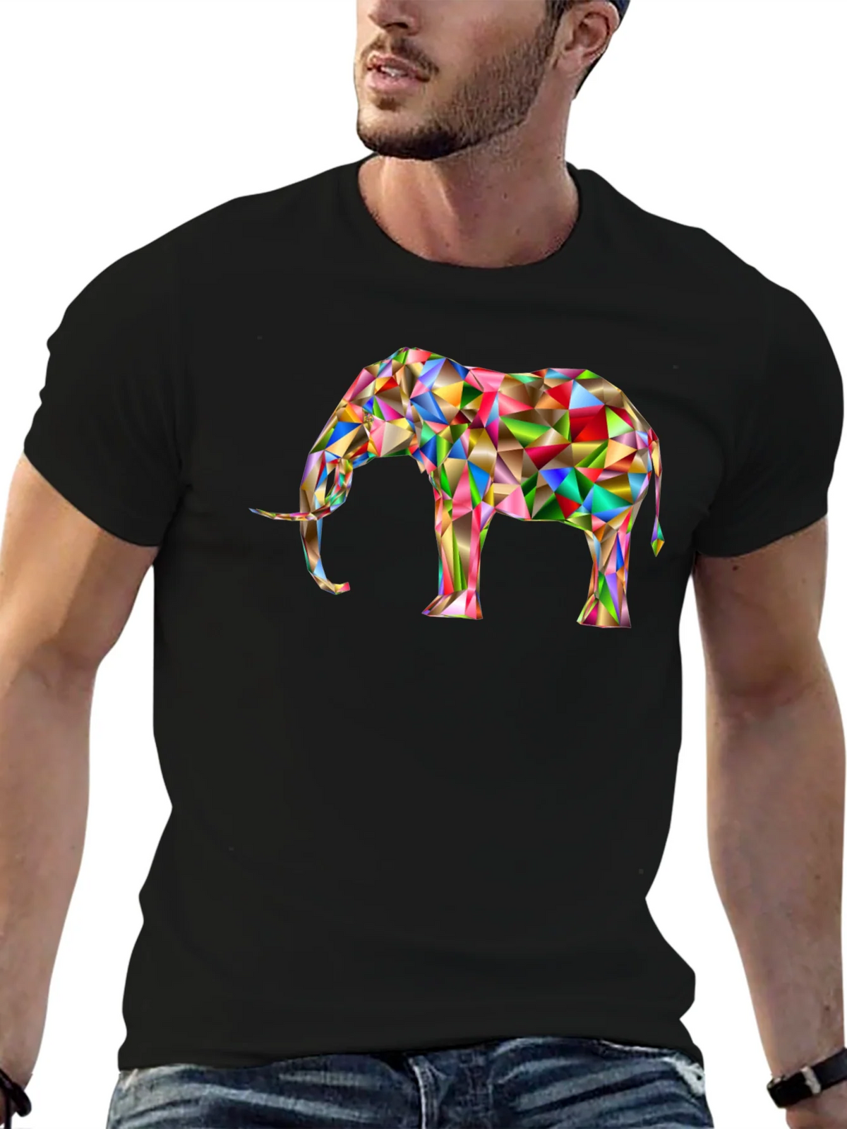 Geometric Elephant Graphic Tee - Modern Art Shirt product image 6