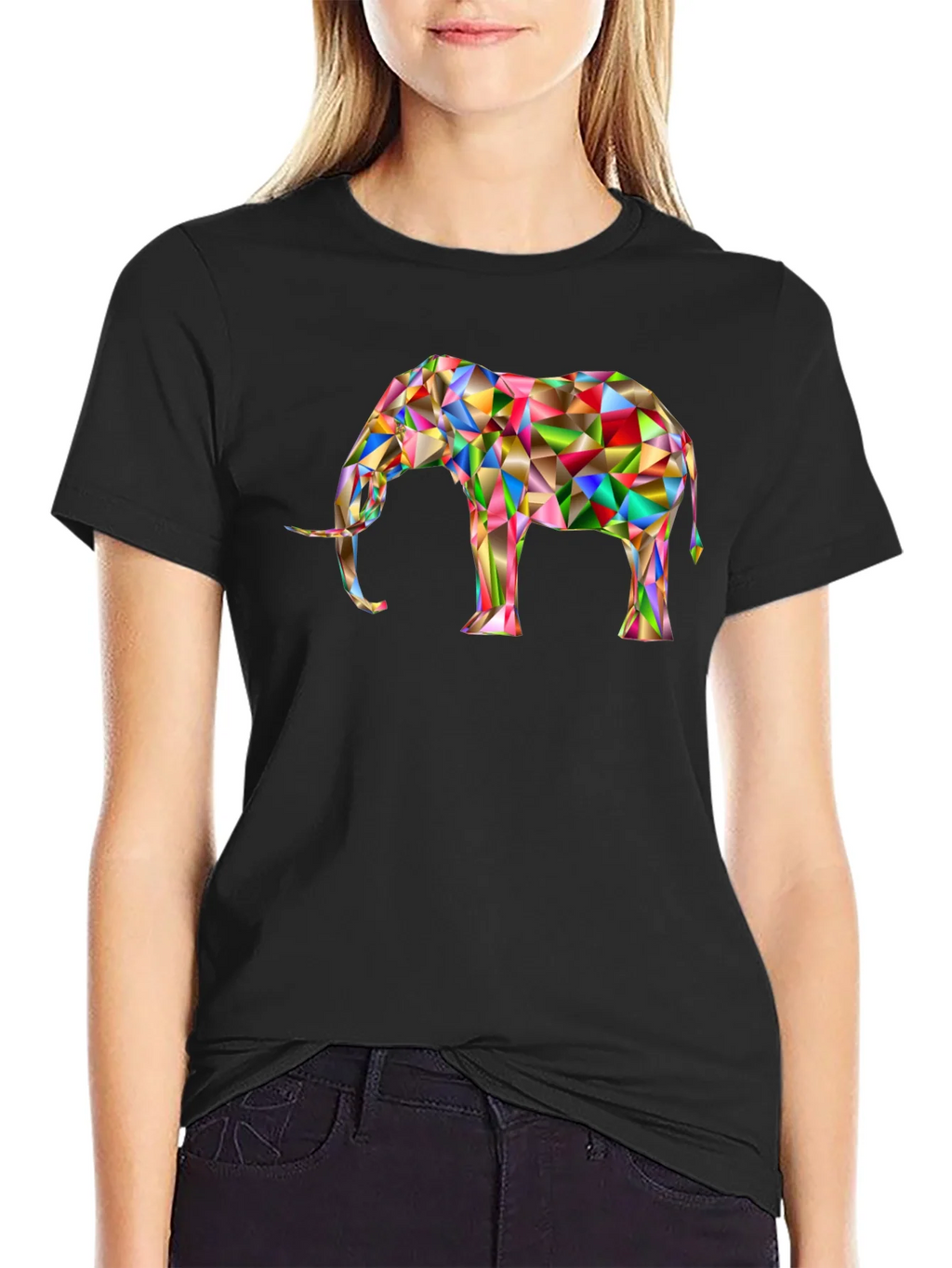 Geometric Elephant Graphic Tee - Modern Art Shirt product image 2