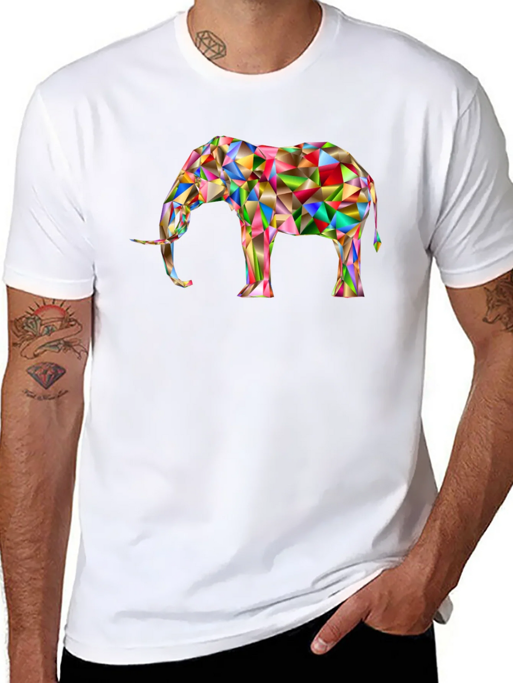 Geometric Elephant Graphic Tee - Modern Art Shirt product image 7