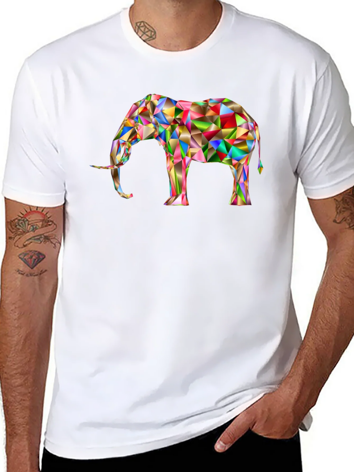 Geometric Elephant Graphic Tee - Modern Art Shirt product image 7