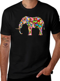 Geometric Elephant Graphic Tee - Modern Art Shirt product image 1